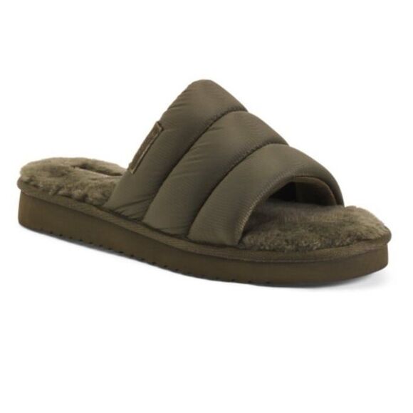 NWT Koolaburra Ugg Men's Rommie Nylon Slipper olive green - Picture 1 of 6